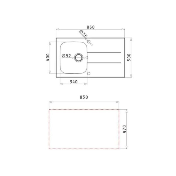 Thiết kế của chậu rửa chén inox 1 hố Elica Concerto 1B 1D – White 109501330