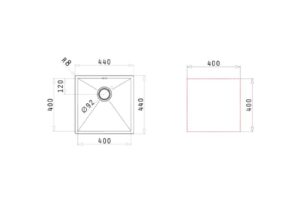 Thiết kế của chậu rửa chén inox 1 hố Elica Tetragon 1B 100090201