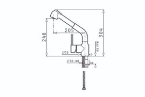 Thiết kế của vòi rửa bát Elica Balata Chrome 95161001