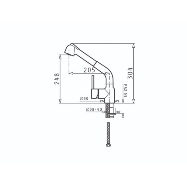 Thiết kế của vòi rửa bát Elica Balata Chrome 95161001