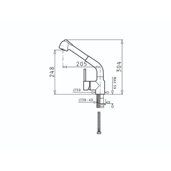 Thiết kế của vòi rửa bát Elica Balata Iron Grey 90912201