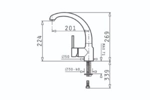 Thiết kế của vòi rửa chén Elica Armonica Classic Iron Grey 90912101