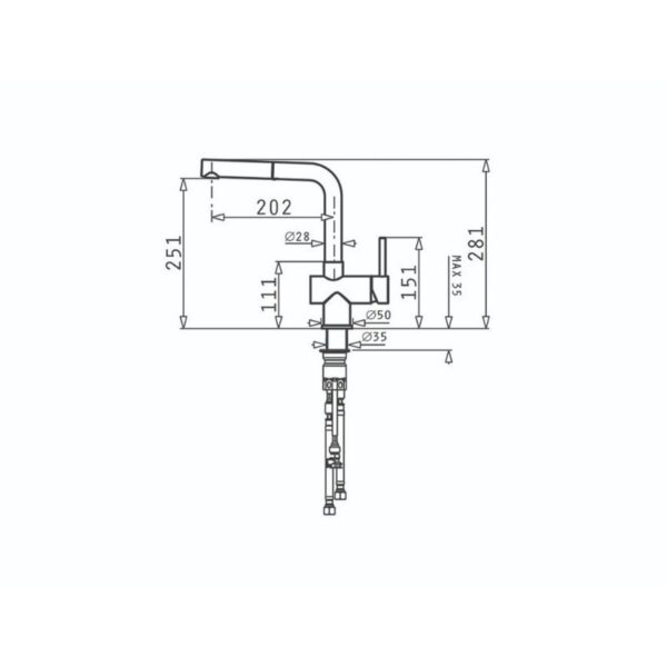 Thiết kế của vòi rửa chén Elica Capriccio Premium Stainless Steel 90917201