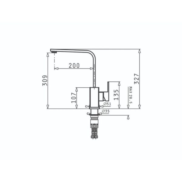 Thiết kế của vòi rửa chén Elica Cecilia Stainless Steel 090917301