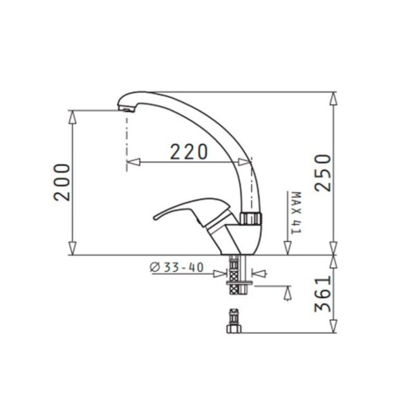 Thiết kế của vòi rửa chén Elica Chrome 96701001