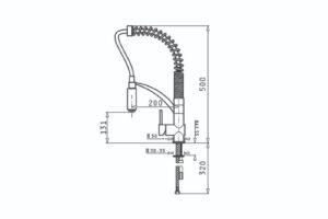 Thiết kế của vòi rửa chén Elica Cresento Chrome 095011001