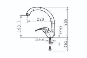 Thiết kế của vòi rửa chén Elica Mezzo Grainte Iron Grey 90913701