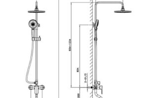 Kích thước sen cây tắm nóng lạnh Paul Schmitt PA501R