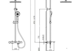 Kích thước sen cây tắm nóng lạnh Paul Schmitt PA504R