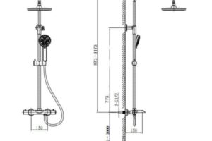 Kích thước sen cây tắm nóng lạnh Paul Schmitt PA508R