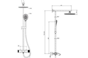 Kích thước sen cây tắm nóng lạnh Paul Schmitt PA512R