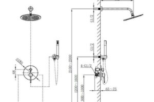 Kích thước sen tắm âm tường nóng lạnh Paul Schmitt PA601W