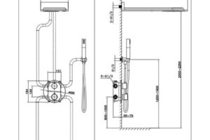 Kích thước sen tắm âm tường nóng lạnh Paul Schmitt PA603W