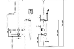 Kích thước sen tắm âm tường nóng lạnh Paul Schmitt PA604W