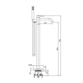 Kích thước sen tắm đặt sàn Paul Schmitt PA606W