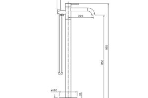 Kích thước sen tắm đặt sàn Paul Schmitt PA606W