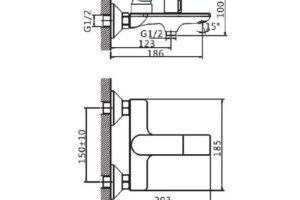 Kích thước sen tắm nóng lạnh Paul Schmitt PA016B