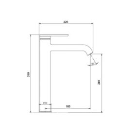 Kích thước vòi chậu lavabo nóng lạnh Paul Schmitt PA015FH Kích thước vòi chậu lavabo nóng lạnh Paul Schmitt PA015FH
