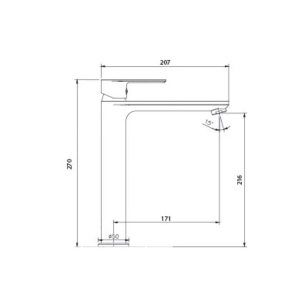 Kích thước vòi chậu lavabo nóng lạnh Paul Schmitt PA016FH