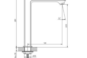 Kích thước vòi chậu lavabo nóng lạnh Paul Schmitt PA019FH