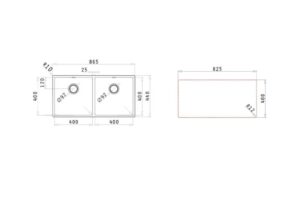 Thiết kế của chậu rửa chén inox 2 hố Elica Astris 2B 101031001