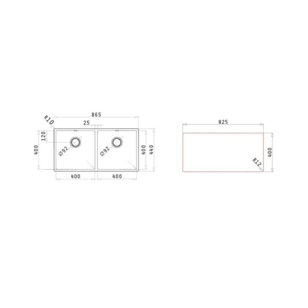 Thiết kế của chậu rửa chén inox 2 hố Elica Astris 2B 101031001