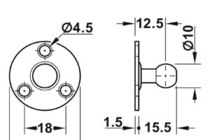 Bas tủ pittong đẩy cánh tủ 80N Hafele 373.82.907