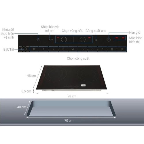 Kích thước bếp từ Bosch PPI82566VN