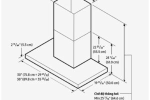 Kích thước máy hút mùi áp tường Samsung Bespoke NK36CB665WWHSV