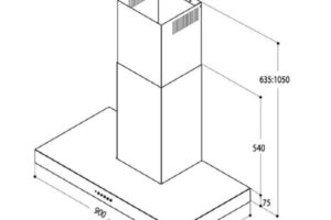 Kích thước máy hút mùi áp tường Upscale P7 WALL MOUNT