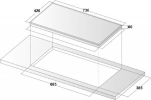 Kích thước bếp từ đôi Binova BI-202-SP lắp âm