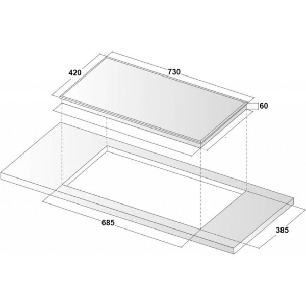 Kích thước bếp từ đôi Binova BI-202-SP lắp âm