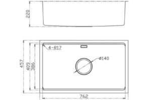 Kích thước chậu rửa bát Konox chống xước KN8146SU Dekor Basic