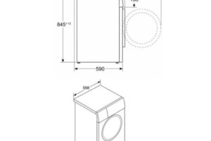 Kích thước máy giặt Bosch 10kg WGB2560X0 Serie 8