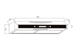 Kích thước máy hút mùi âm tủ Binova BI-23-GT-06