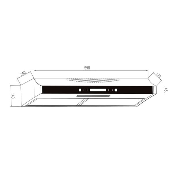 Kích thước máy hút mùi âm tủ Binova BI-23-GT-06