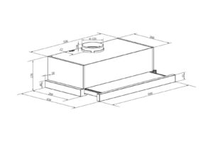 Kích thước máy hút mùi âm tủ Binova BI-26-GT-06