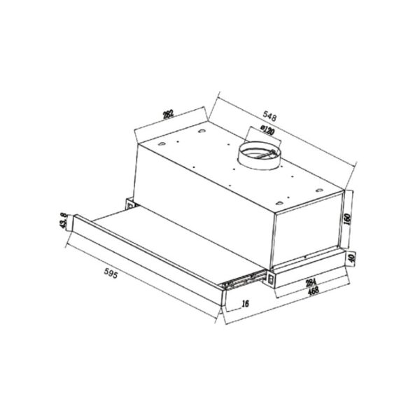 Kích thước máy hút mùi âm tủ Binova BI-26-GT-60