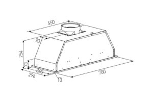 Kích thước máy hút mùi âm tủ Binova BI-28-AT-07