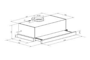 Kích thước máy hút mùi âm tủ Binova BI-28-GT-06