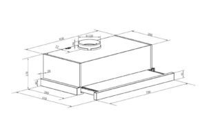 Kích thước máy hút mùi âm tủ Binova BI-28-GT-07