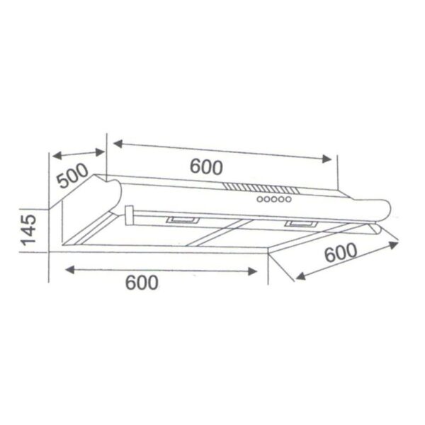 Kích thước máy hút mùi áp tường Binova BI-23-B-07