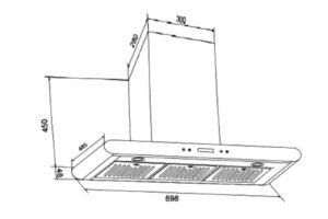 Kích thước máy hút mùi áp tường Binova BI-32-GT-07