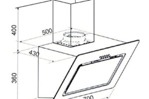 Kích thước máy hút mùi áp tường Binova BI-65-IG-07