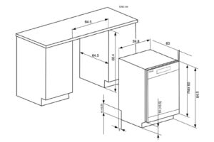 Kích thước máy rửa bát âm tủ/độc lập Binova BI-1102DWS