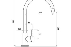 Kích thước vòi rửa bát nóng lạnh Binova VBI-25