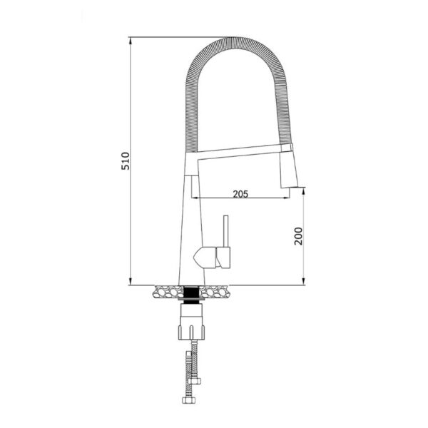 Kích thước vòi rửa bát nóng lạnh Konox KN1909