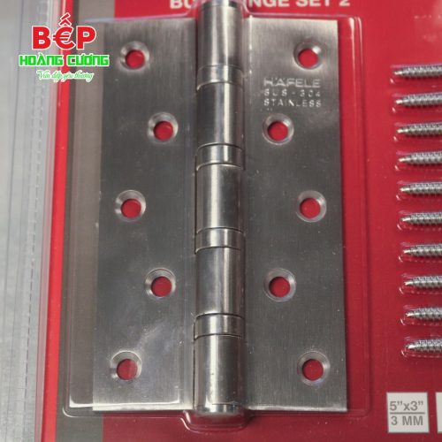 Hafele 489.05.027 – Bản Lề Lá 4 Vòng Bi, inox 304, dùng cho cửa gỗ, chịu lực 75Kg 9 BẢN LỀ LÁ 4 VÒNG BI HAFELE 489.05.027