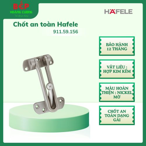 Chốt An Toàn Màu Niken Mờ Hafele 911.59.156, Dễ Dàng Lắp Đặt, Bảo Hành 12 Tháng