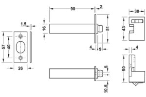 Kích Thước Chốt An Toàn Dạng Xích Hafele 911.59.425